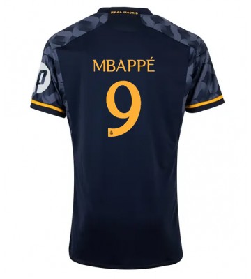 Real Madrid Kylian Mbappe #9 Replika Udebanetrøje 2023-24 Kortærmet